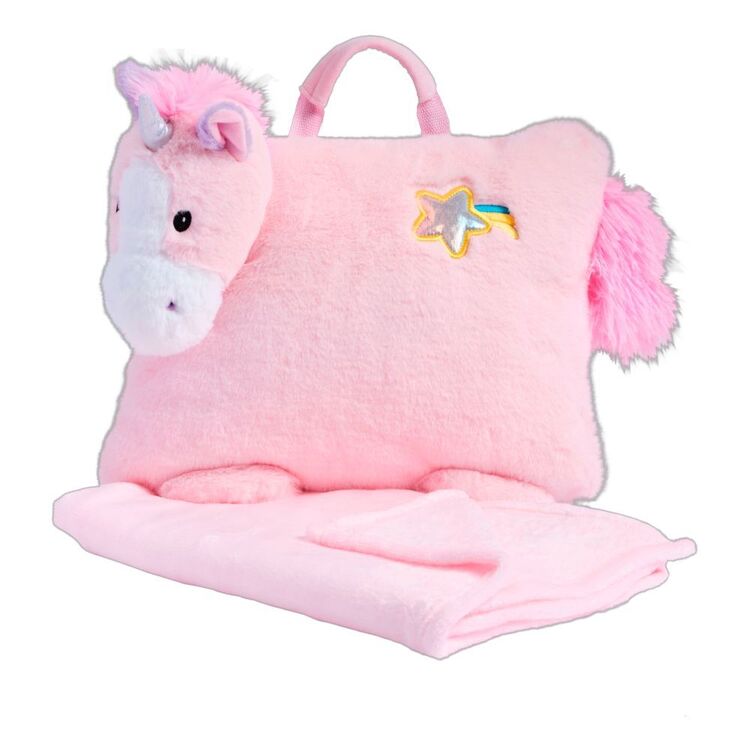 Kids House Unicorn Pillow Blanket Pink One Size