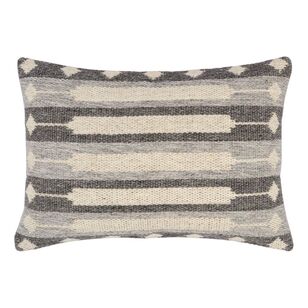 KOO Cleo Wool Jacquard Cushion Charcoal 40 x 60 cm