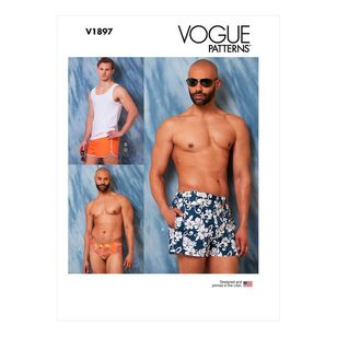 Vogue Sewing Pattern V1897 Men's Swimsuits & Tank Top