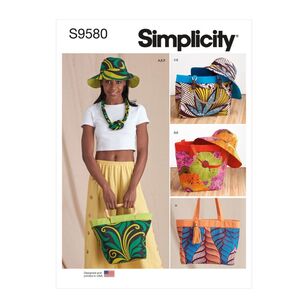Simplicity Sewing Pattern S9580 Bags, Hat & Necklace All Sizes