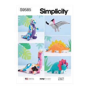 Simplicity Sewing Pattern S9585 Plush Dinosaurs by Andrea Schewe One Size