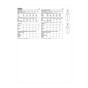 Simplicity Sewing Pattern S9590 Misses' Overalls X Small - X Large