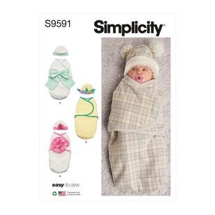 Simplicity Sewing Pattern S9591 Babies' Buntings & Hats XX Small - Medium