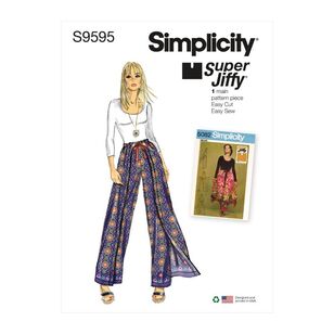 Simplicity Sewing Pattern S9595 Misses' 1970s Vintage Super Jiffy Wrap & Tie Pant Skirt One Size
