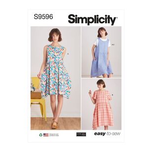 Simplicity Sewing Pattern S9596 Misses' Pullover Dress & Knit Top by Elaine Heigl X Small - X Large