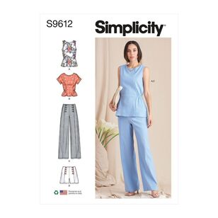 Simplicity Sewing Pattern S9612 Misses' Tops, Pants & Shorts