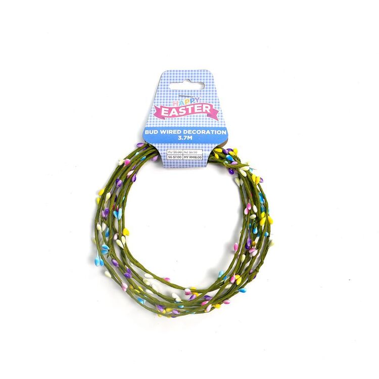 Happy Easter 3.7m Pastel Bud Wired Decoration Multicoloured 3.7 m