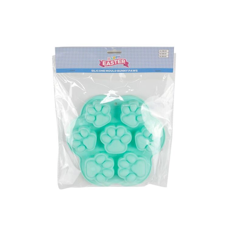 Happy Easter Bunny Paws Silicone Mould Mint