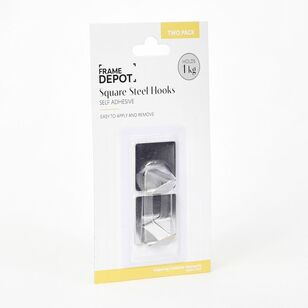 Square Frame Hook Frame Depot Square Self Stick Hook 2 Pack Black | Spotlight Australia