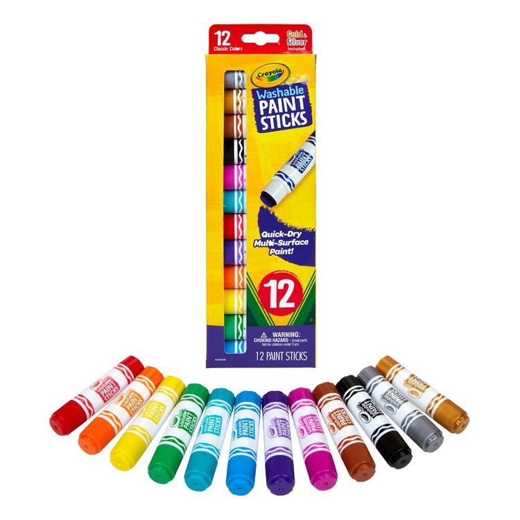 Crayola Washable Paint Sticks 12 Pack Multicoloured 12 Pack