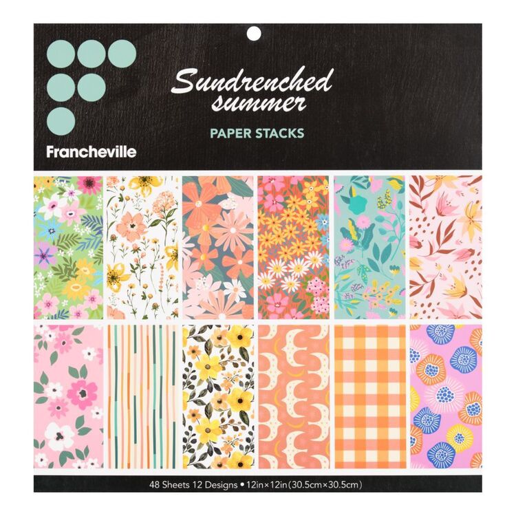Francheville Sundrenched Summer 12 x 12 in Paper Pad Sun Drenched Summer 12 x 12 in
