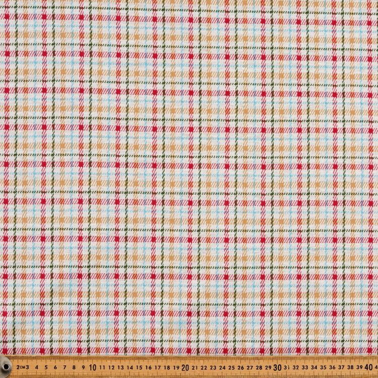 Checks Printed 150 cm Double Knit Fabric Multicoloured 150 cm