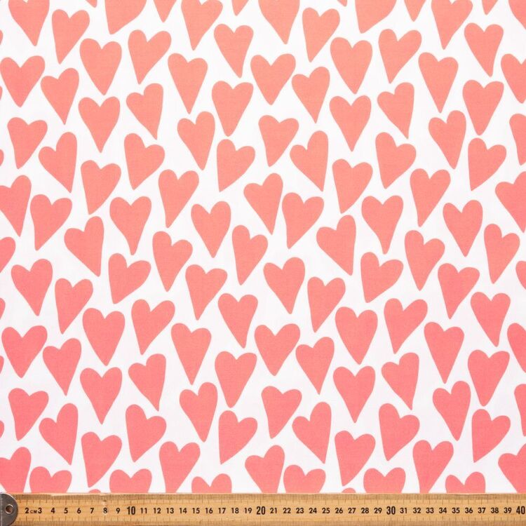 Love You Love Hearts Printed 150 cm Satin Fabric