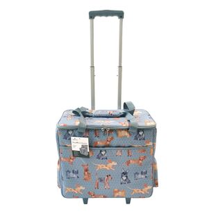 Timber & Thread Blue Dogs Sewing Trolley Grey