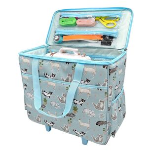 Timber & Thread Cats Sewing Trolley  Blue