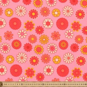 Vintage Flowers 150 cm Polyester Spandex  Pink 150 cm