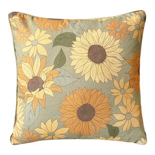 Ombre Home Amelie Sunflower Cushion I Green 45 x 45 cm