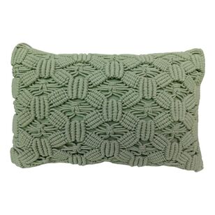 Ombre Home Amelie Macrame Cushion Cover Green 30 x 50 cm