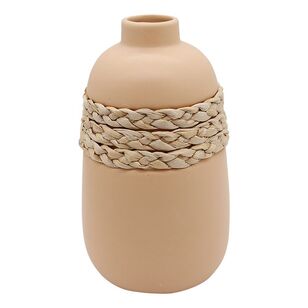 Ombre Home Amelie Vase With Rattan Rope Terracotta 9.7 x 17.2 cm