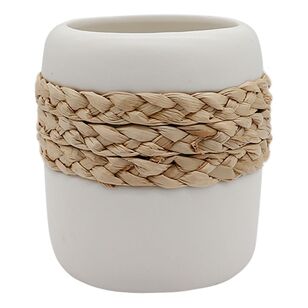 Ombre Home Amelie Large Vase With Rattan Rope White 9.7 x 10.5 cm