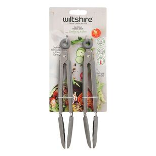 Wiltshire Silicone Tongs 2 Pack Grey 18 cm