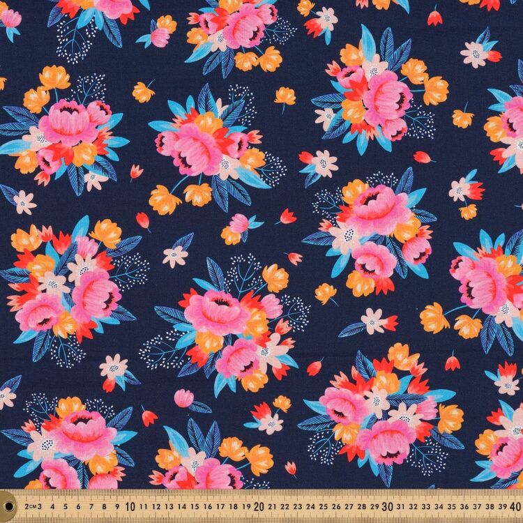 Floral Jewels Printed 112 cm Cotton Fabric