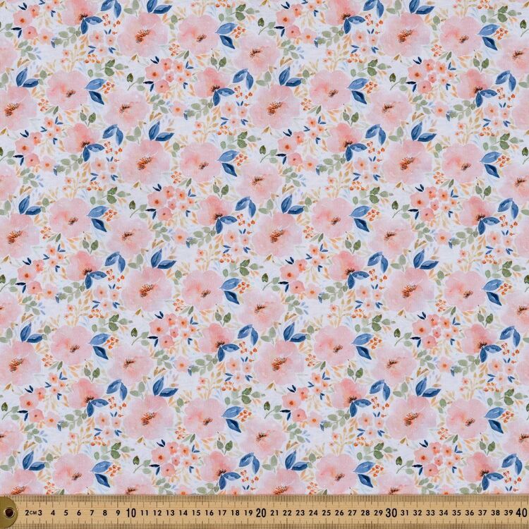 Sweet Blooms Printed 112 cm Cotton Fabric