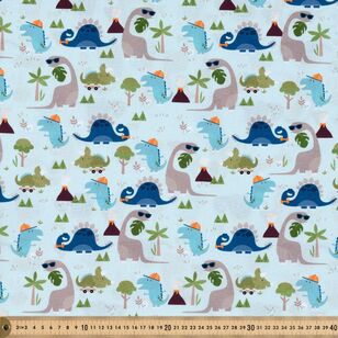 Dinosaur Land Printed 112 cm Cotton Fabric Mist 112 cm