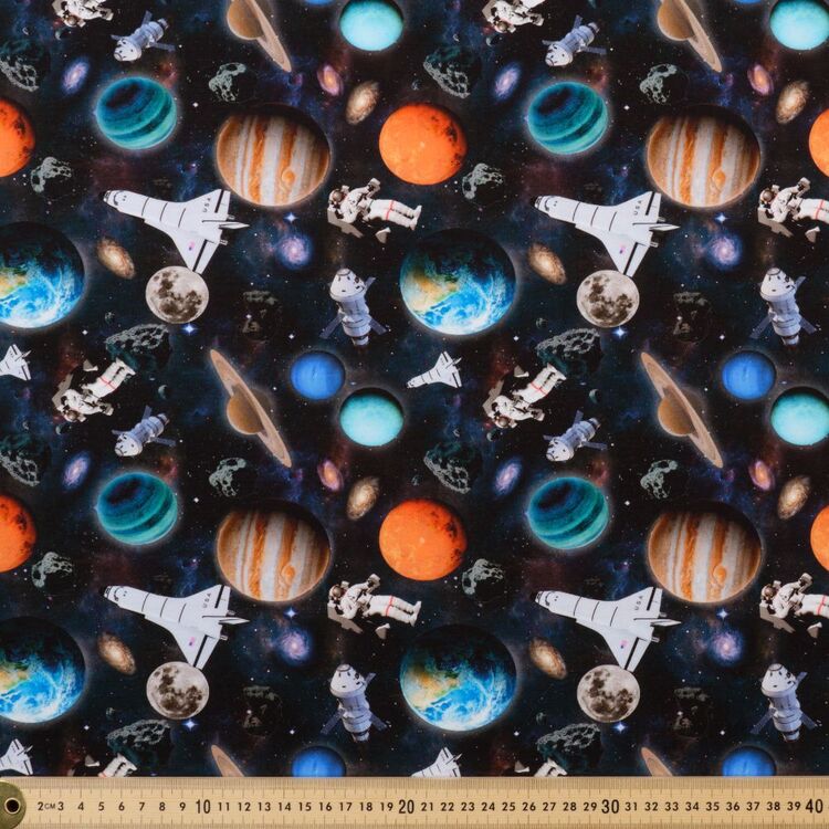 Planets & Spaceships Printed 112 cm Cotton Fabric