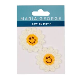 Maria George Happy Daisies Sew On Motif White