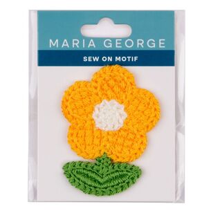 Maria George Stem Flower Sew On Motif Yellow