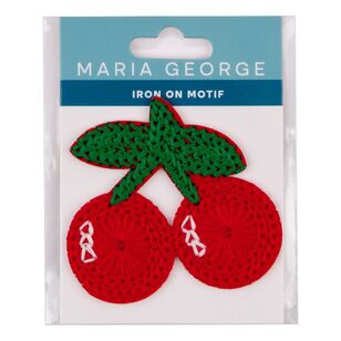 Maria George Crochet Cherries Sew On Motif Red