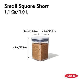 OXO Softworks POP 2.0 1 L Small Square Container Clear 1 L