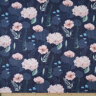 Recycled Polyester Grace 140 cm Decorator Fabric Navy 140 cm