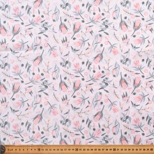 Mix N Match TC Ditsy Banksia Printed 112 cm Polycotton Fabric Pink 112 cm