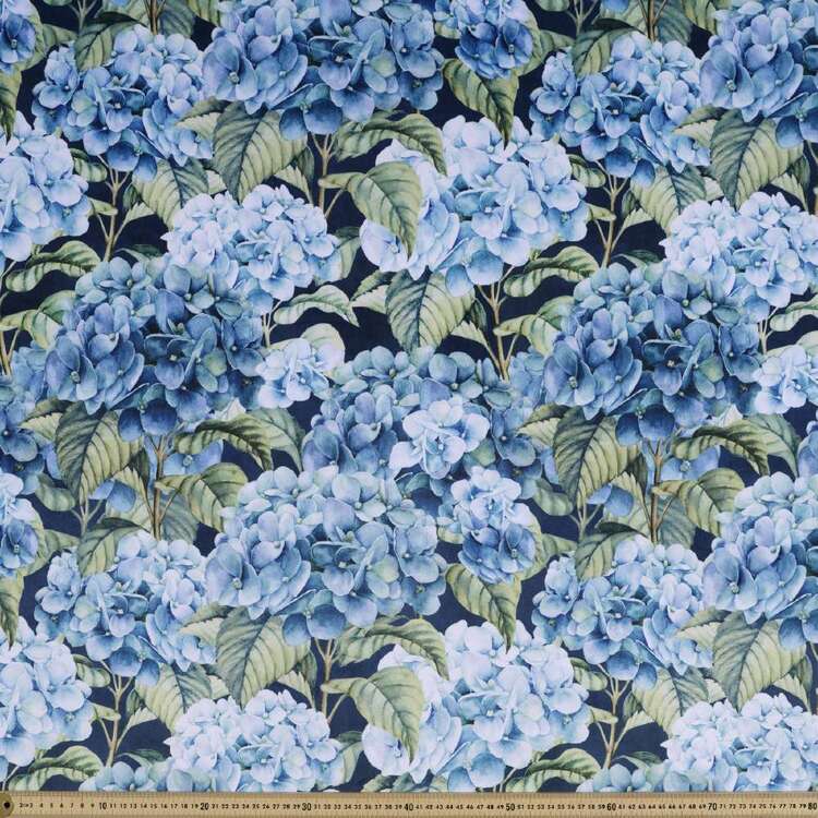 Galena Hayley 150 cm Printed Velvet Fabric BLUE 150 cm