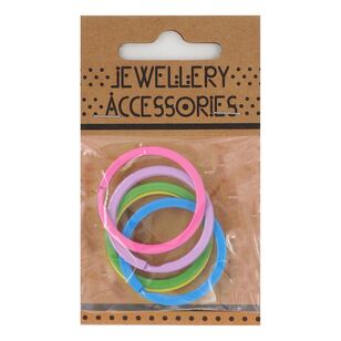 Ribtex Jewellery Accessories Metal Round Key Ring 5 Pack Multicoloured
