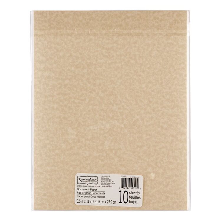 Recollections Document Paper 10 Pack Document Sheet