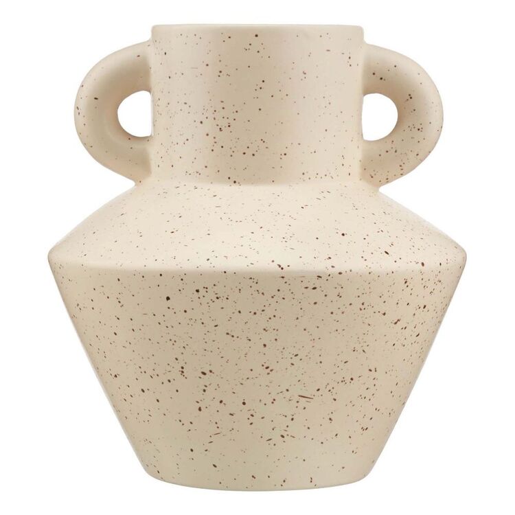 Bouclair Earthy Blues Ceramic Angular Vase With Handle