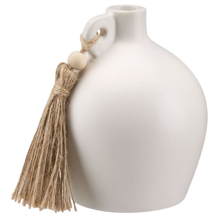 Bouclair Ochre Influence Vase With Tassle Beads