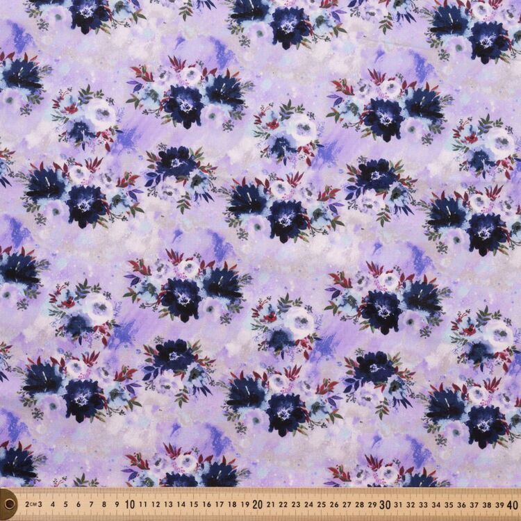 Zahara Flower Bouquets Printed 112 cm Cotton Fabric