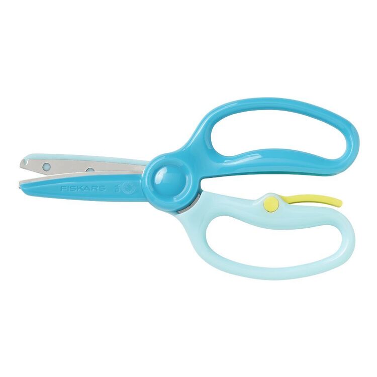 Fiskars Preschool Training Scissors, 5L, 1 1/2 Cut, Plastic, Red/Blue