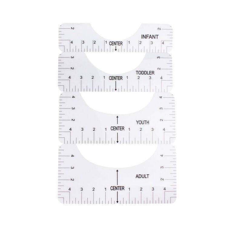 Neckline Ruler 4 Pack Set Clear