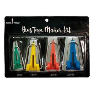 Timber & Thread Bias Tape Maker Kit Multicoloured 6 / 12 / 18 / 22 mm