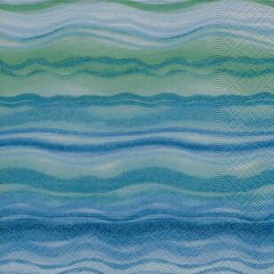 Paper + Design Waves Luncheon Napkins 20 Pack Blue & Green 33 x 33 cm