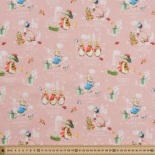 Peter Rabbit & Friends Pink 150 cm Printed Cotton Sheeting Pale Pink 150 cm