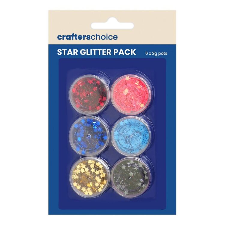 Crafter's Choice Stars Glitter 6 Pack Stars