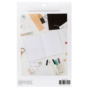 American Crafts Art Journaling Notebook 3 Pack Black 6.75 x 8.75 in