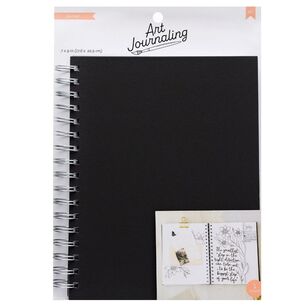 American Crafts Art Journaling Spiral Notebook Black 6.75 x 8.75 in