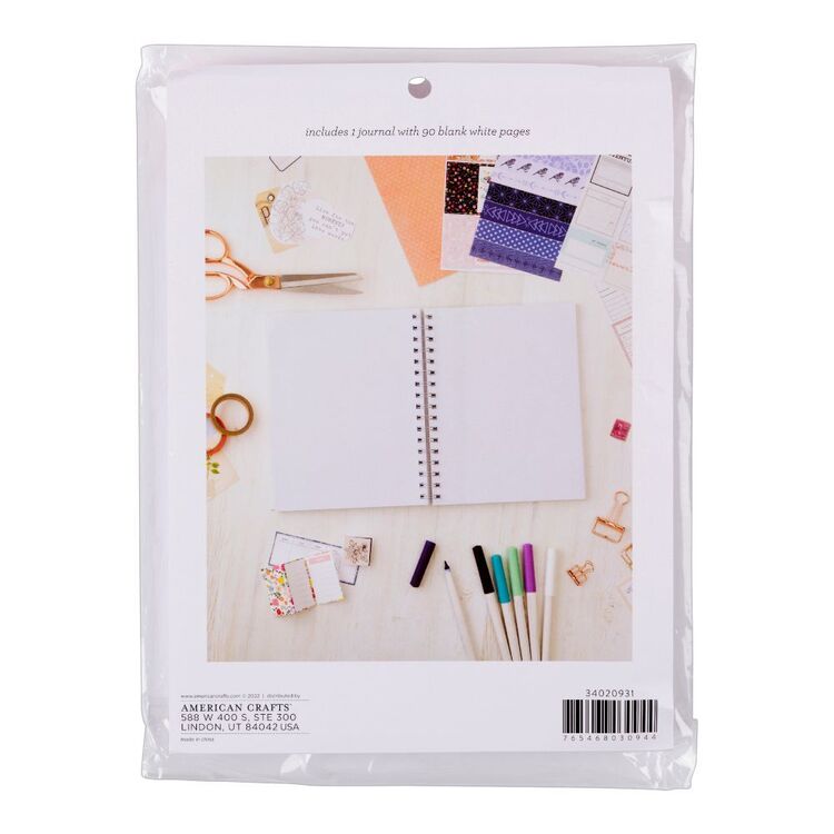 American Crafts Art Journaling Spiral Notebook White 6.75 x 8.75 in